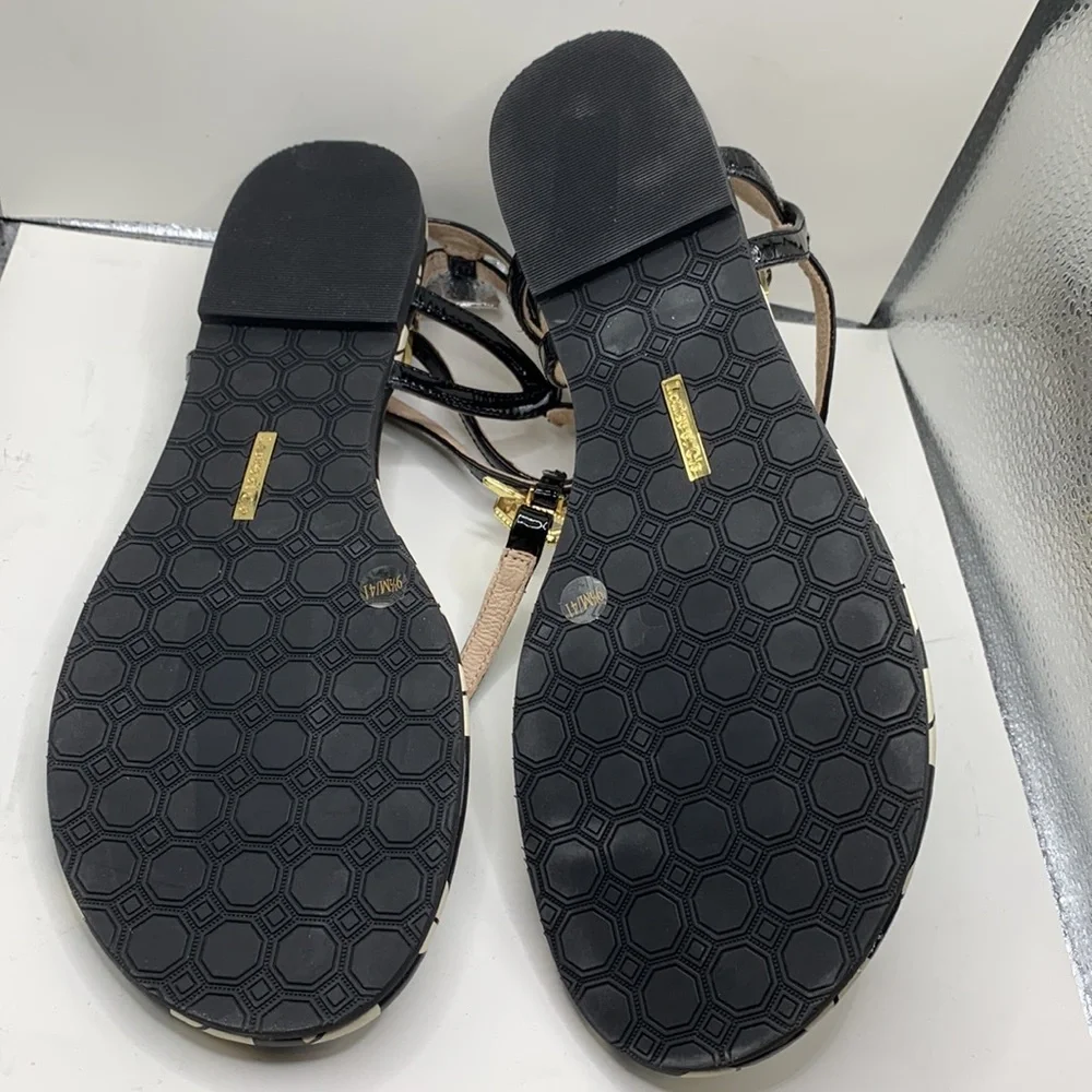 Louise et Cie Albaran Sandal Thong Black White Polka Dot Pineapple Size 9 1/2 - Picture 3 of 3